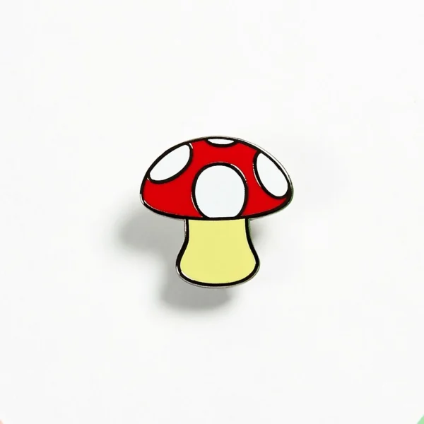 Limited Edition! Metal Pin, Red & White Mushroom